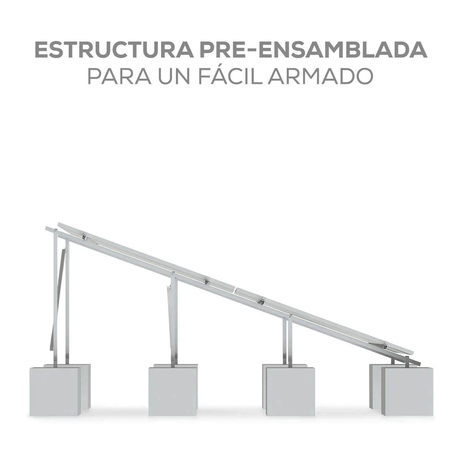 Estructura 4 paneles solares Marca EVANS. Modelo: ASB4MFVL-2X2