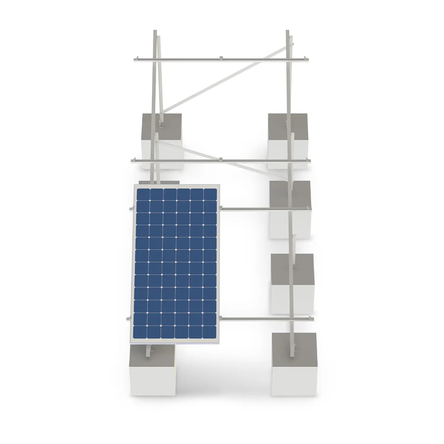 Estructura 4 paneles solares Marca EVANS. Modelo: ASB4MFVL-2X2