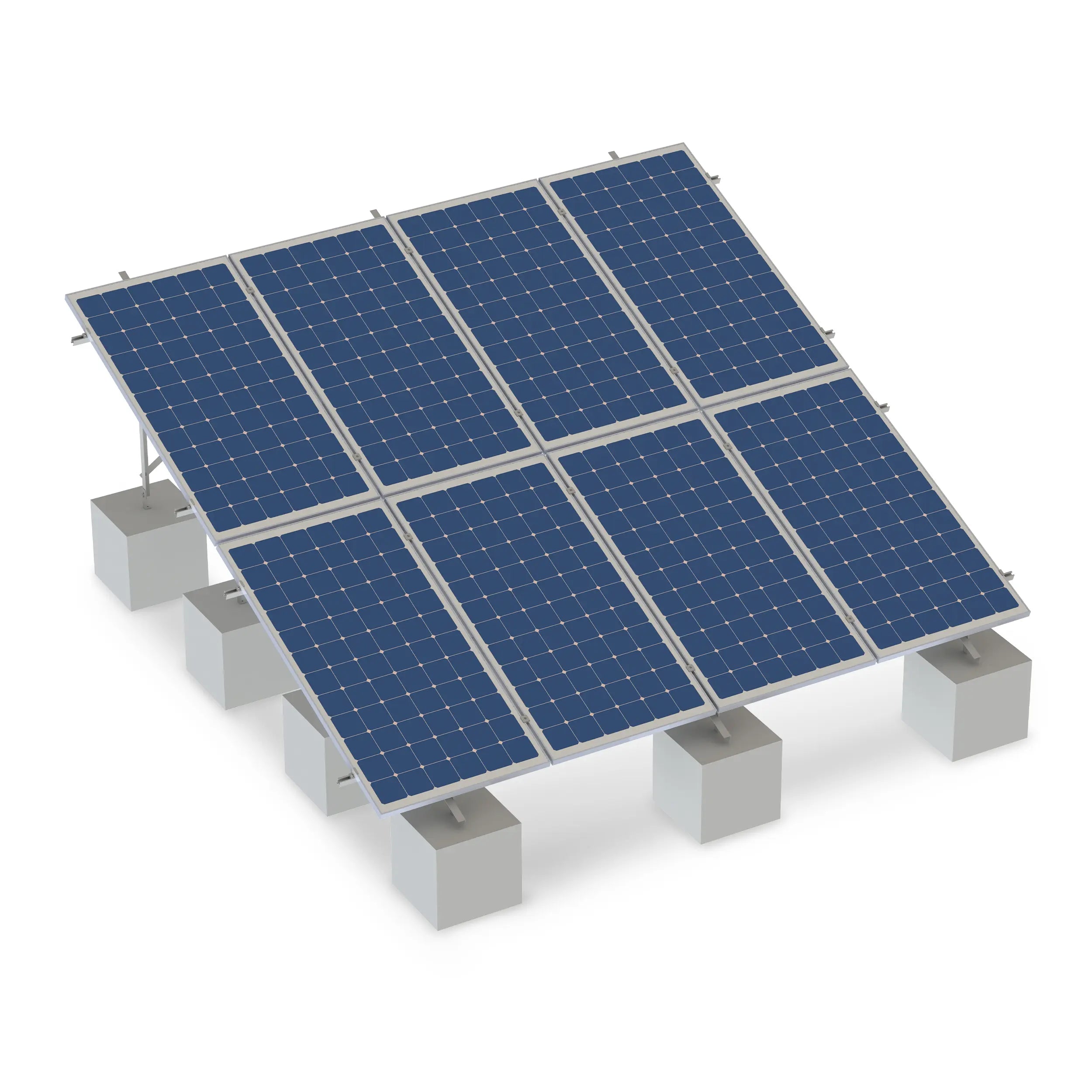 Estructura 8 paneles solares Marca EVANS. Modelo: ASB8MFVL-2X4