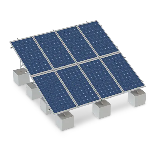 Estructura 8 paneles solares Marca EVANS. Modelo: ASB8MFVL-2X4