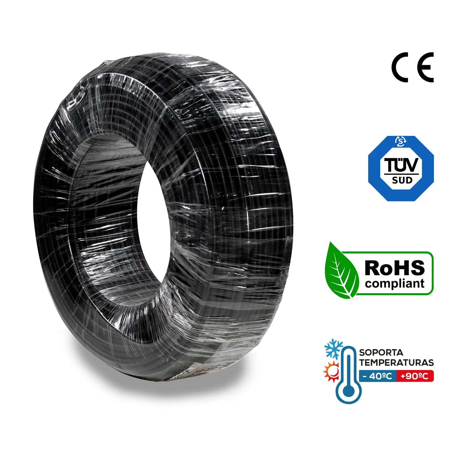 Cable Solar 12 AWG Marca EVANS. Modelo: CXSN-12AWG