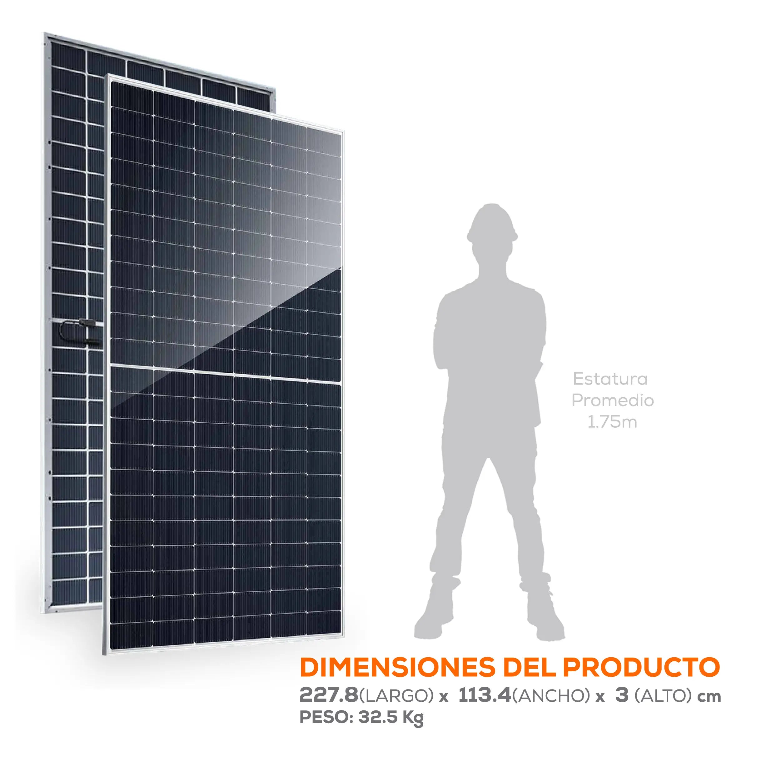 Panel Solar 610 W Marca EVANS. Modelo: P40V-610W