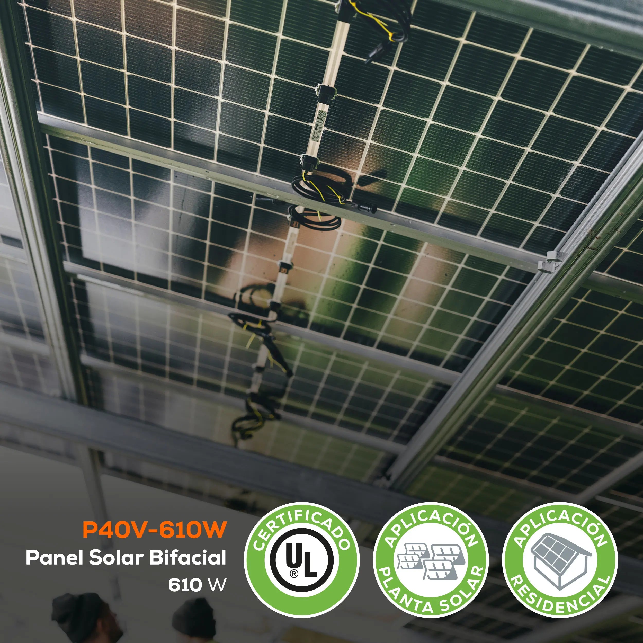 Panel Solar 610 W Marca EVANS. Modelo: P40V-610W