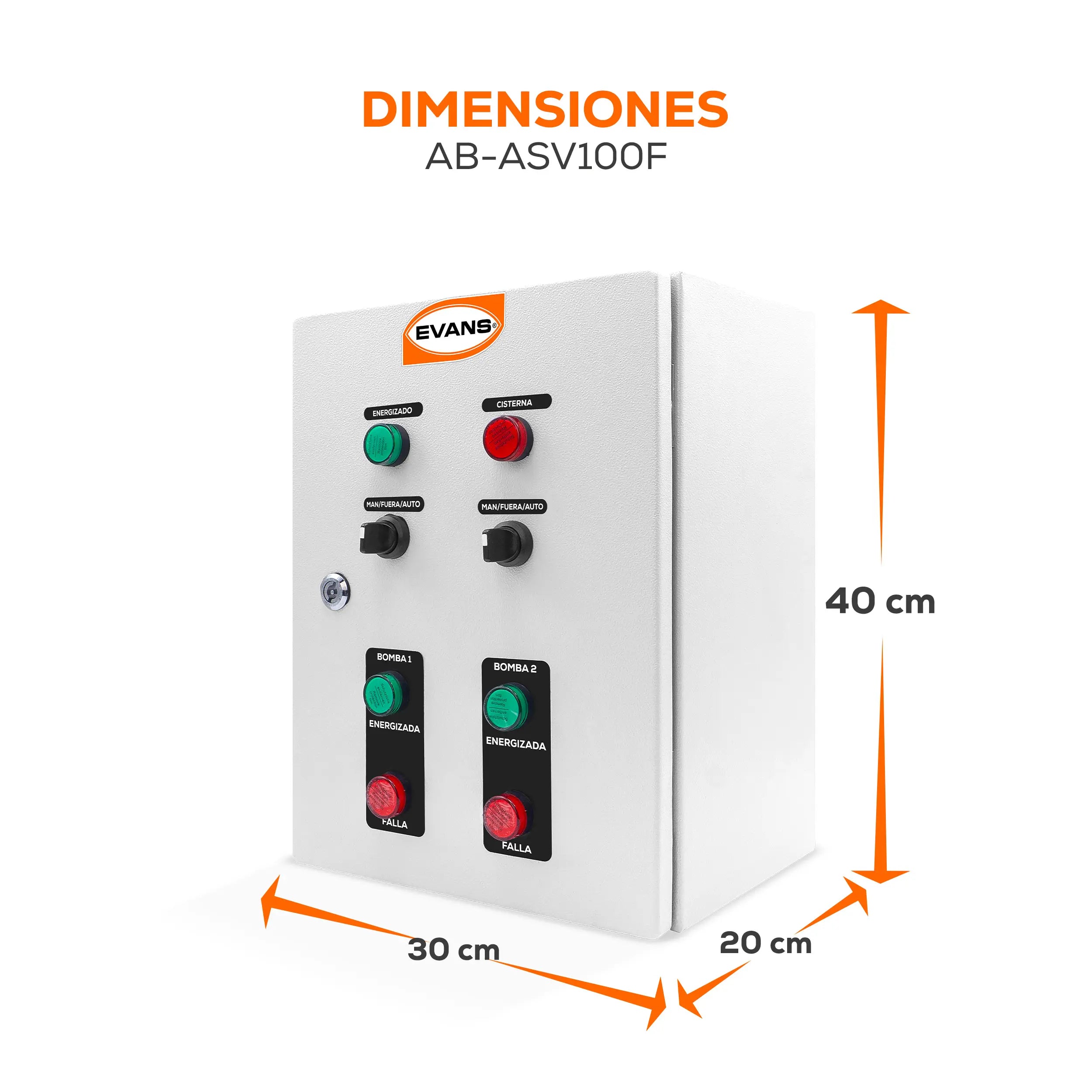 Alternador simultaneador 2X1 HP 127 V 1 Marca EVANS. Modelo: AB-ASV100F