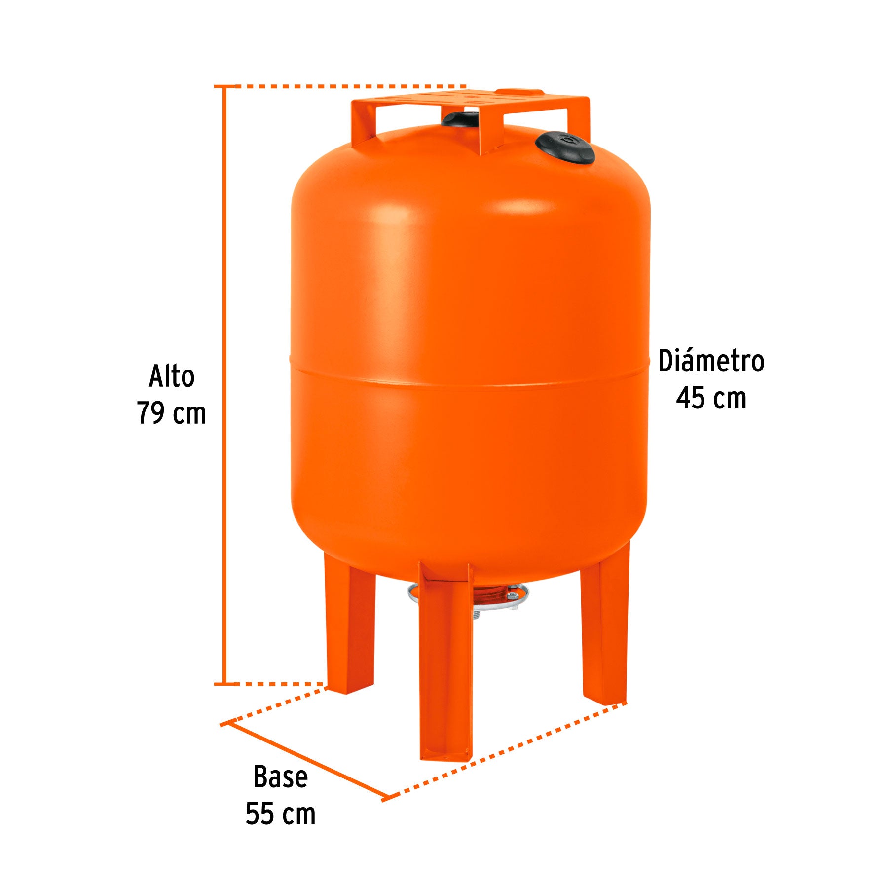 Tanque hidroneumático vertical, 80 litros, TRUPER. Modelo: TN-HN-1X80