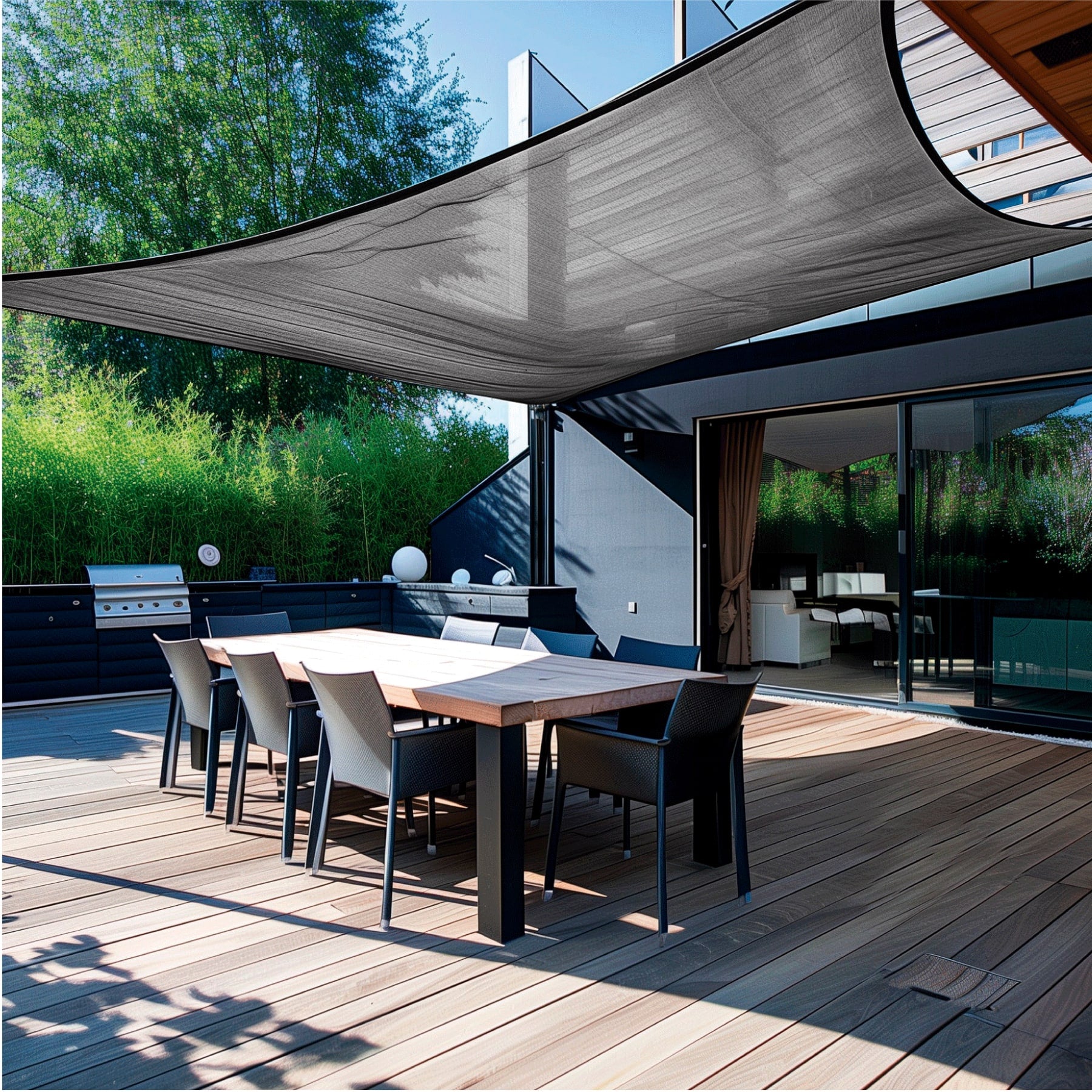 Rollo de malla sombra 90%, raschel negro, 15m x 4m, FIERO. Modelo: TORA-154N