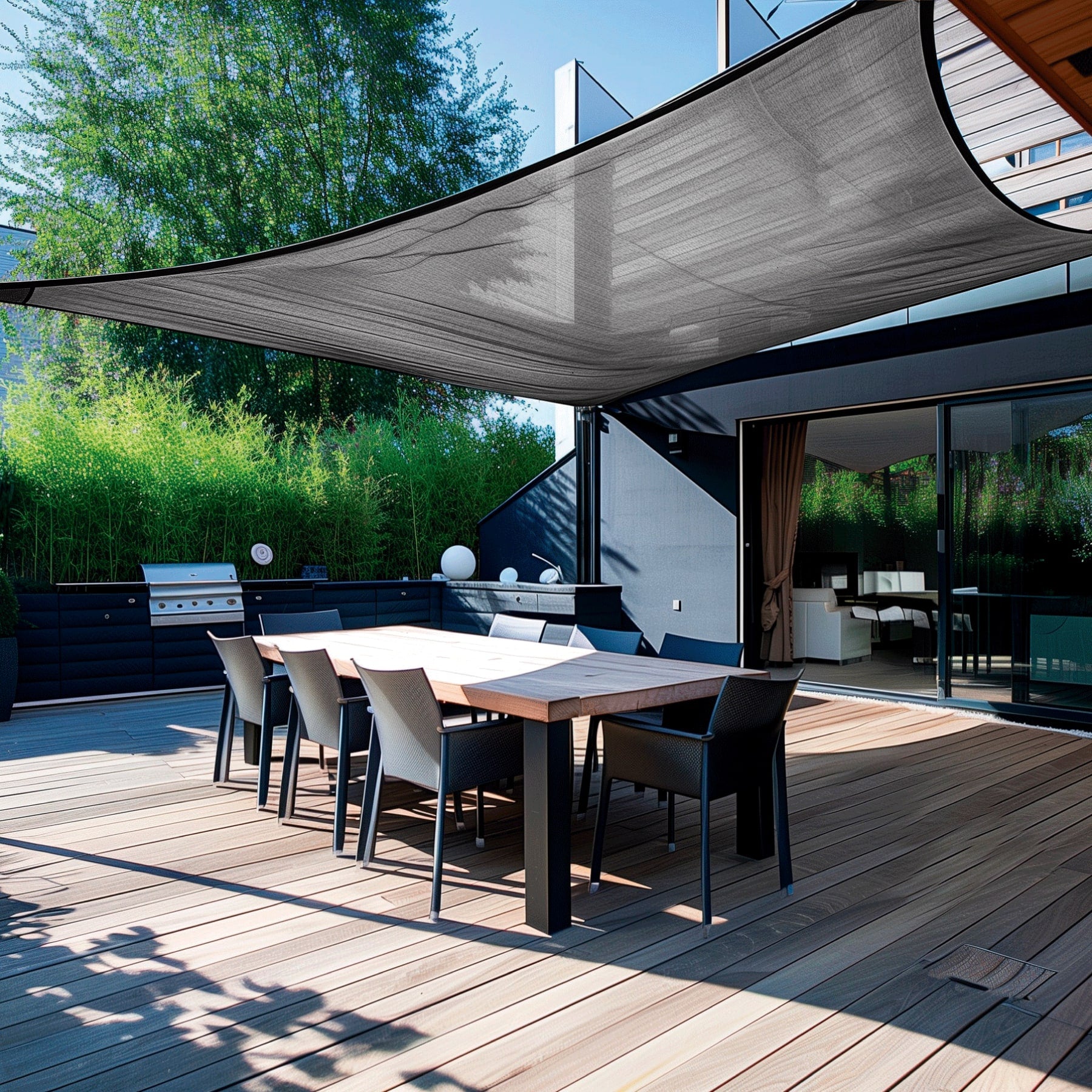 Toldo sombra 90%, raschel negro, 3m x 3m, FIERO. Modelo: TORA-33N