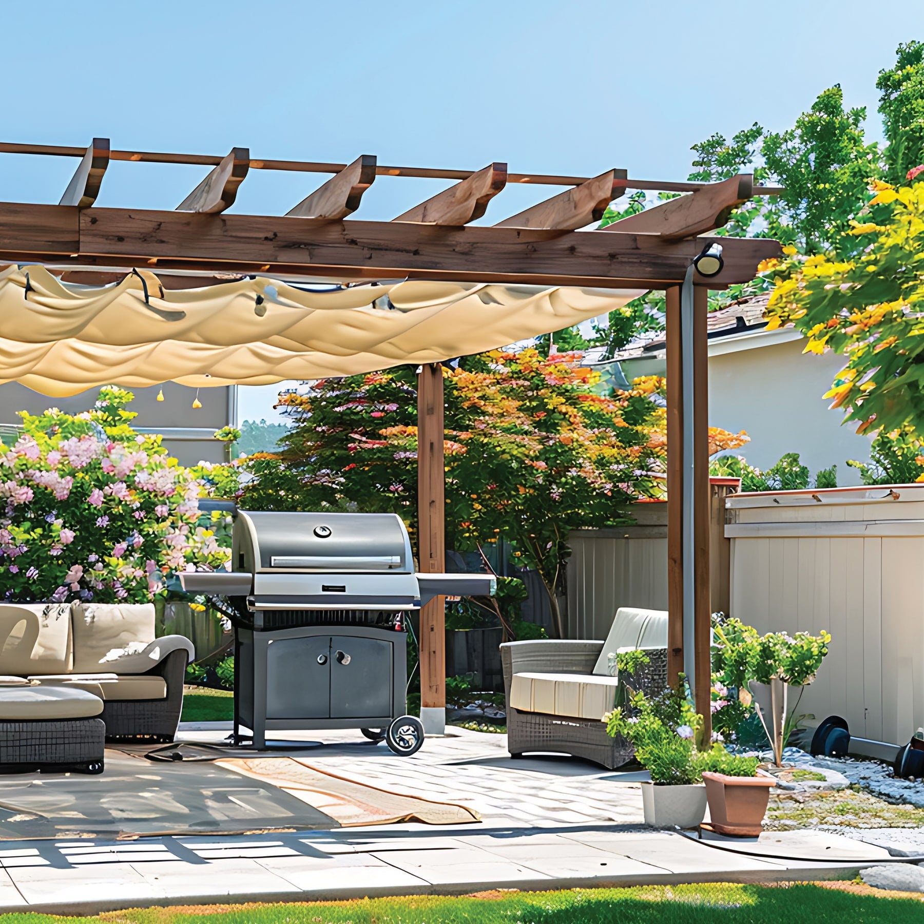 Toldo sombra 80%, raschel beige, 4m x 3m, FIERO. Modelo: TORA-43B