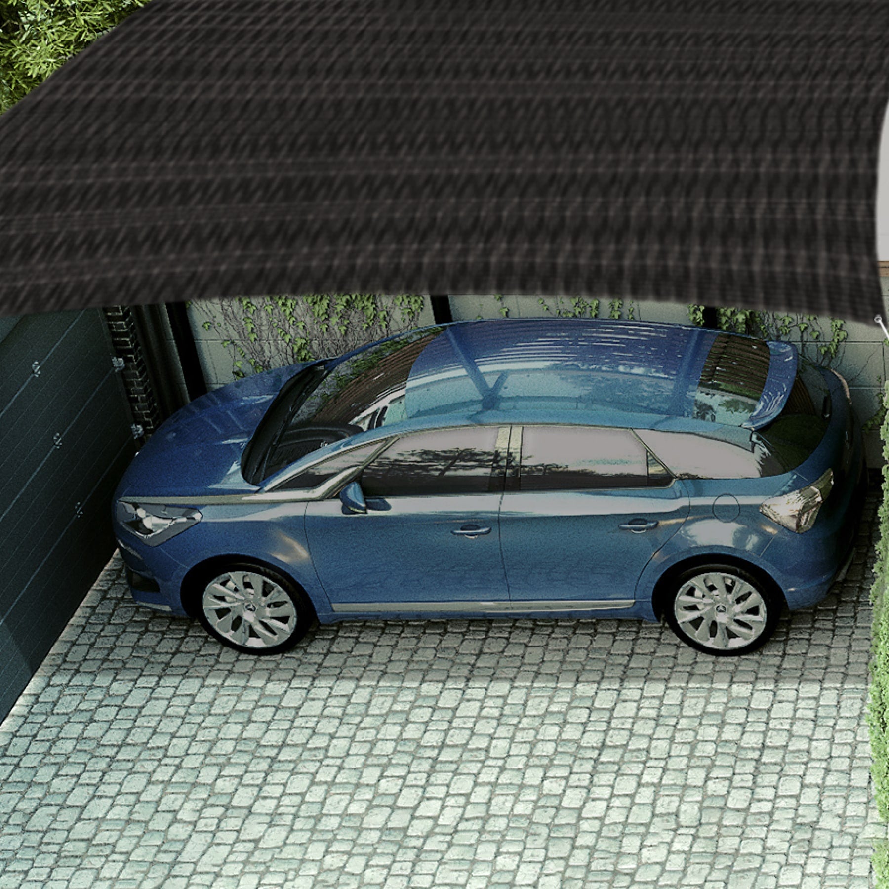 Toldo sombra 80%, monofilamento negro, 3.6m x 5m, FIERO. Modelo: TOSO-805