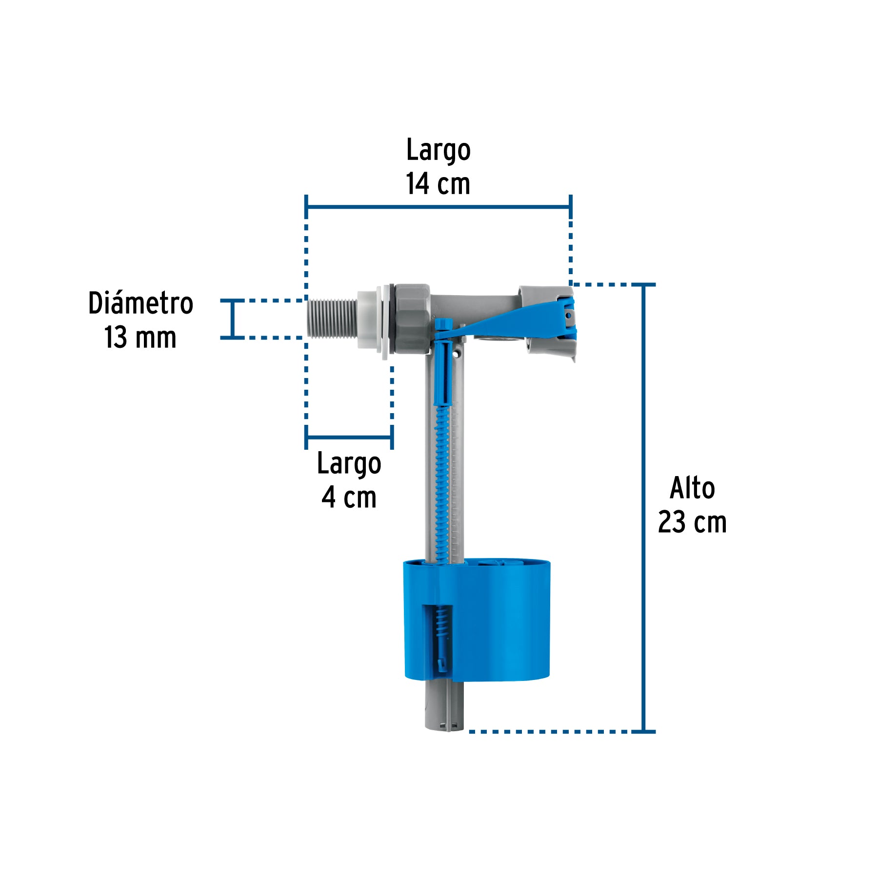 Válvula de llenado con flotador para tinaco, 1/2', FOSET. Modelo: VAFLO-1/2C