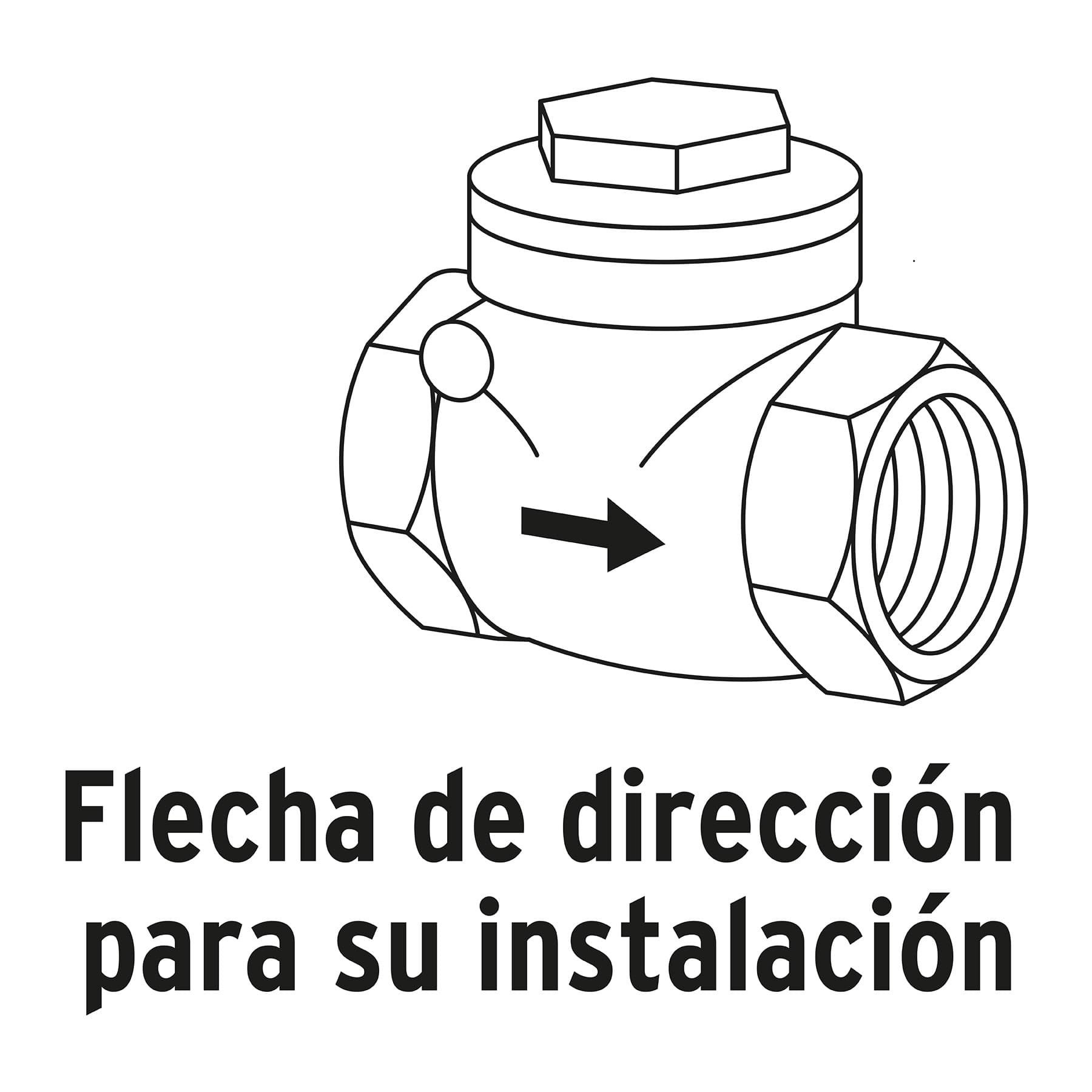 Válvula check horizontal de latón, 1', FOSET. Modelo: VAHO-1
