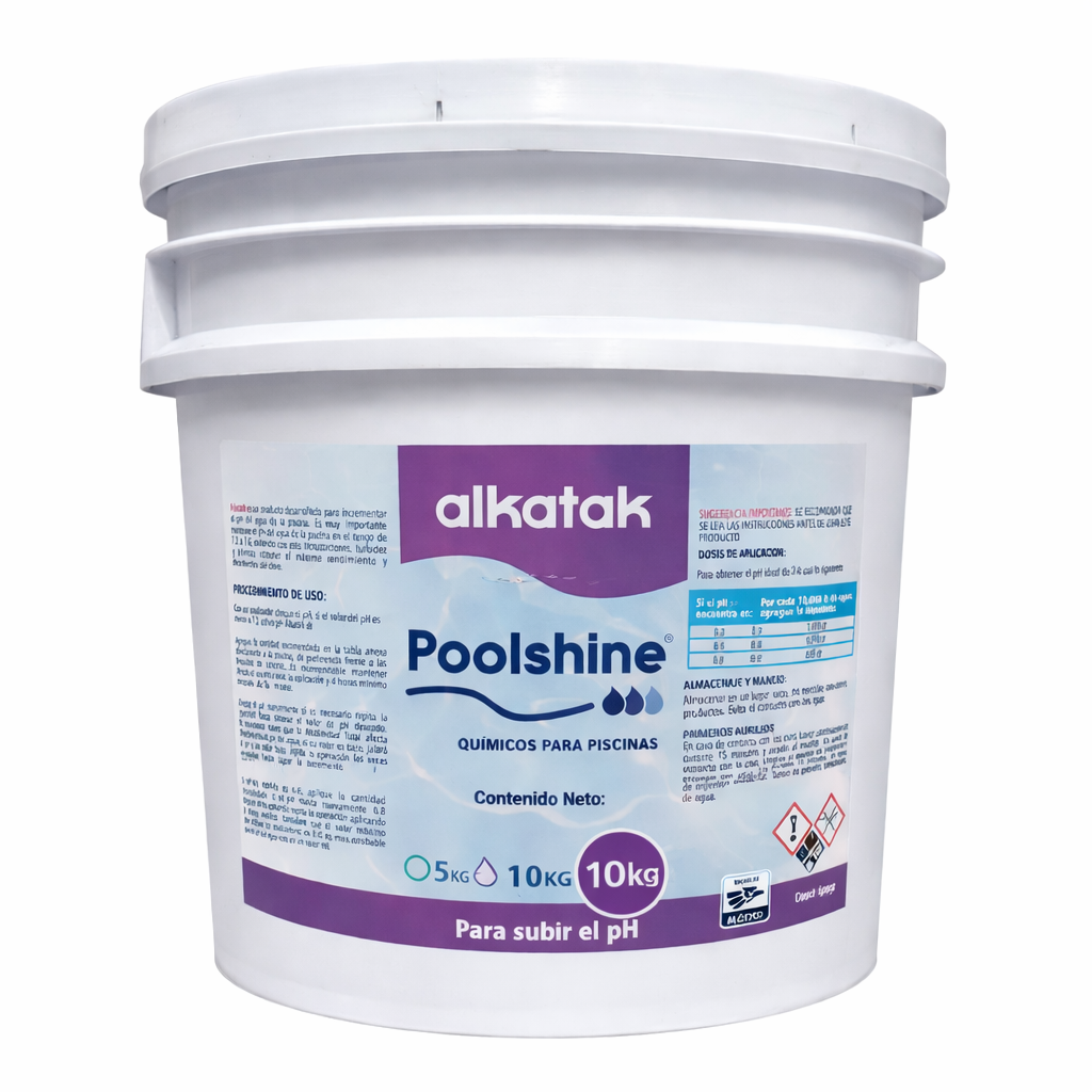 pH+ 10 kilos - Sube el pH del agua - Marca PoolShine - Serie Alkatak