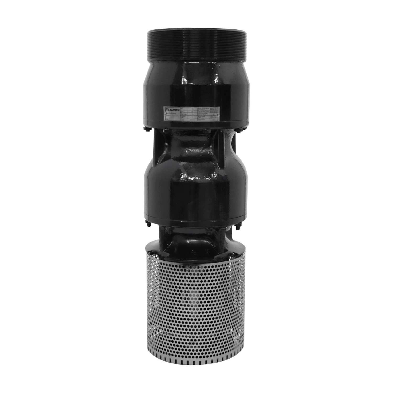 Bomba sumergible, 100 HP Descarga: 6" Interna / 8" Externa, Flujo 97 lps Acoplamiento NEMA 8", Marca: ALTAMIRA. Modelo: BH97-1000-1