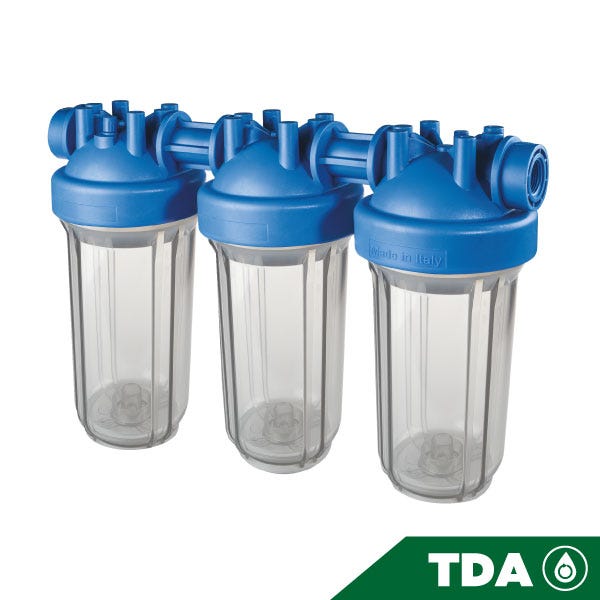 PORTAFILTRO TRIO TRSPARENTE DP BIG 10 TRIO 1" NPT IN TS Marca ATLAS FILTRI. Modelo: RA1703721