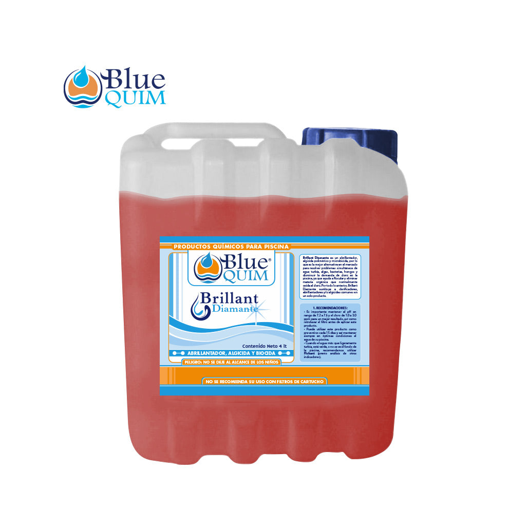 Abrillantador, algicida y biocida 10 Litros – Brillant Diamante – Marca Blue Quim Modelo: Brillant-D10