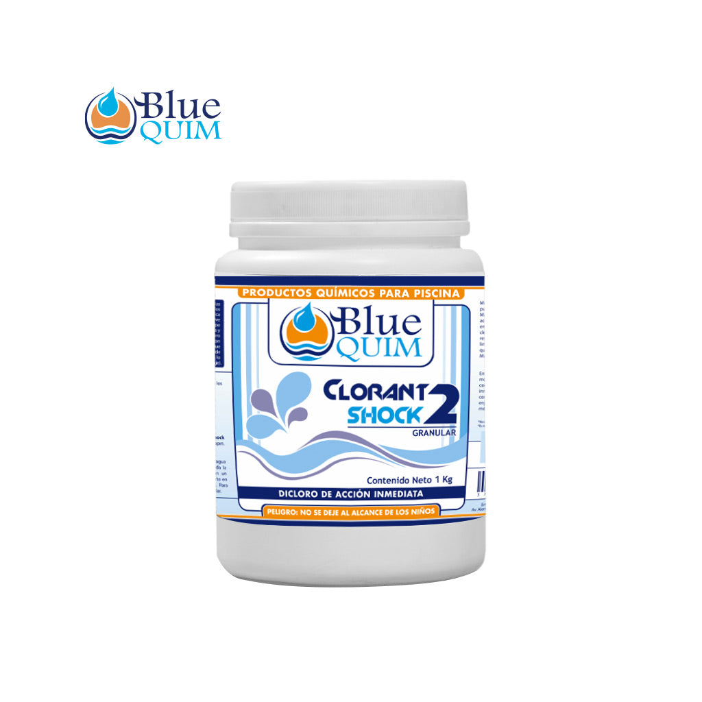 Dicloro de Accion Inmediata Shock 1 kg Granulado – Marca Blue Quim - Modelo: Clorant2-G1