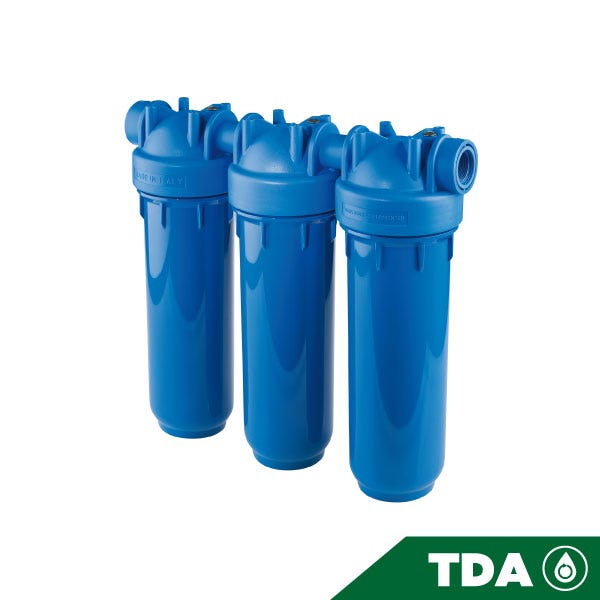 PORTAFILTRO TRIO AZUL DP 10 TRIO 1/4" NPT IN AB Marca ATLAS FILTRI. Modelo: RA1400122