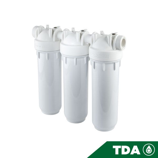 PORTAFILTRO TRIO BLANCO DP 10 TRIO 1/4" NPT IN BW Marca ATLAS FILTRI. Modelo: RA1400126
