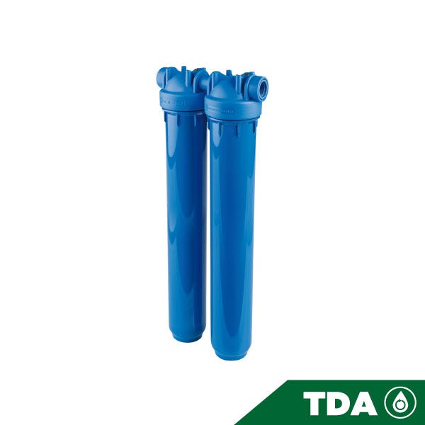 PORTAFILTRO DOBLE AZUL DP 20 DUO 3/4" NPT IN AB Marca ATLAS FILTRI. Modelo: RA1391422