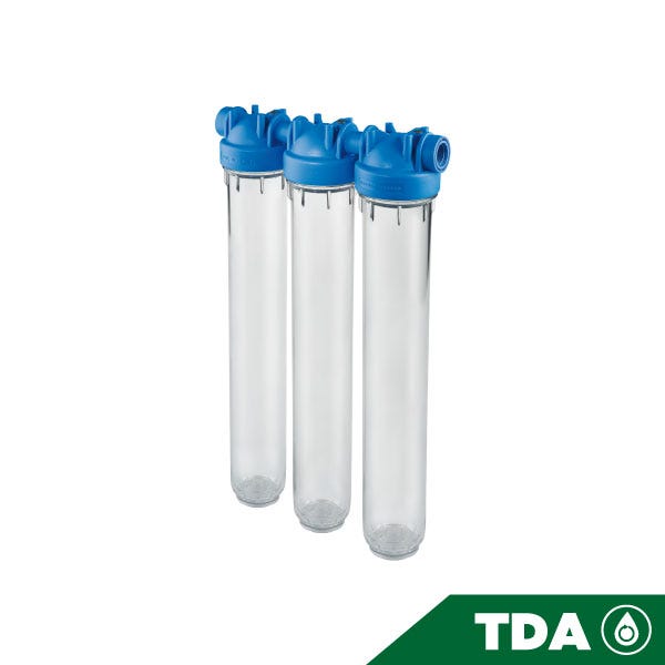 PORTAFILTRO TRIO TRASPARENTE DP 20 TRIO 1" NPT IN TS Marca ATLAS FILTRI. Modelo: RA1401721