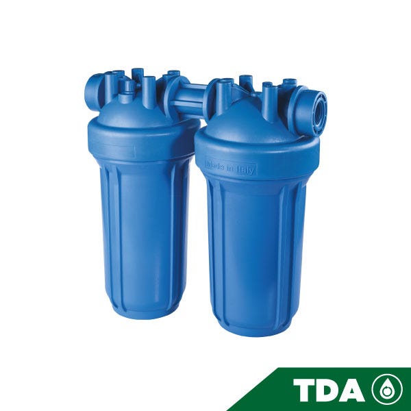 PORTAFILTRO DOBLE AZUL DP BIG 10 DUO 1" NPT IN AB Marca ATLAS FILTRI. Modelo: RA1702722