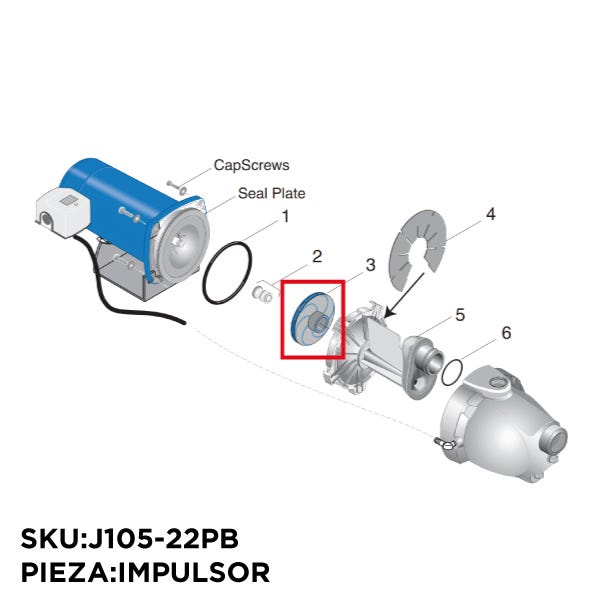 IMPULSOR PARA PNE Marca STA-RITE. Modelo: J105-22PB