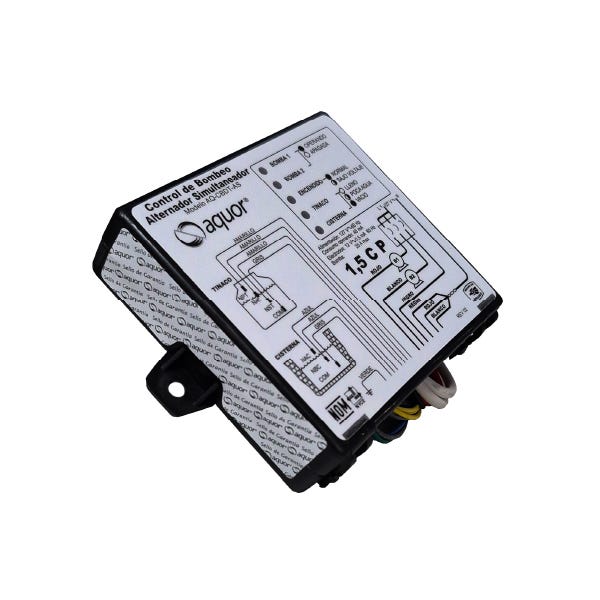 CONTROL DE BOMBEO DUPLEX 115V 25AMP 1.5 HP MAX ALTERNADOR/SIMULTANEADOR Marca AQUEX. Modelo: AQ-CBDT-AS