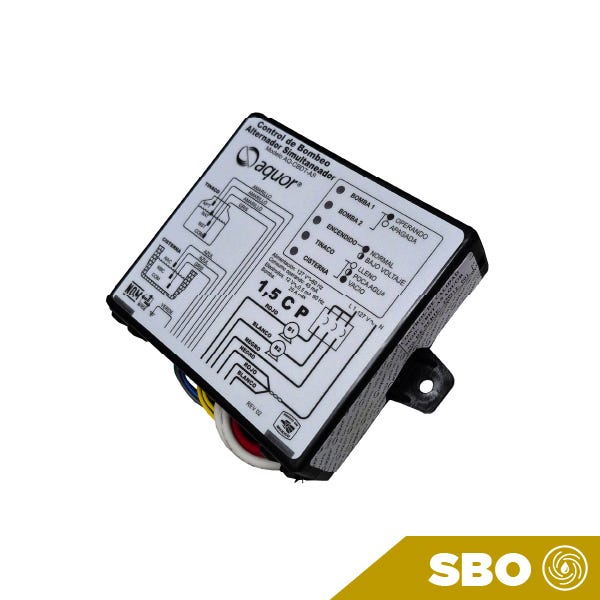 CONTROL DE BOMBEO DUPLEX 115V 25AMP 1.5 HP MAX ALTERNADOR/SIMULTANEADOR Marca AQUEX. Modelo: AQ-CBDT-AS