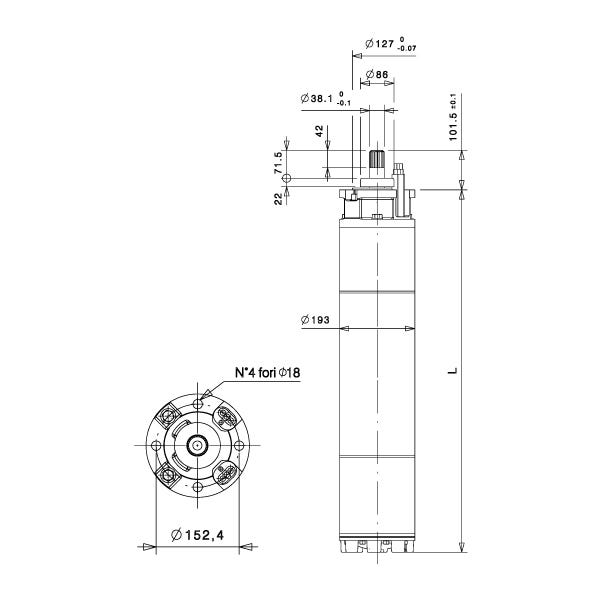 MOTOR SUMERGIBLE SAER 8" 75 HP 3F/60HZ/440V ENFRIADO AGUA Marca SAER. Modelo: 8MS201-75463