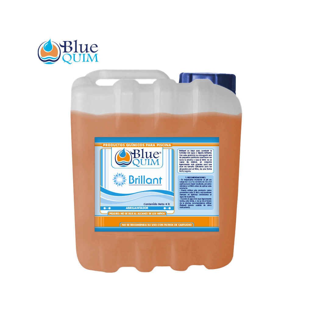 Clarificador "Brillant", 50 lt, para alberca, marca Blue Quim. Modelo: Brillant-50