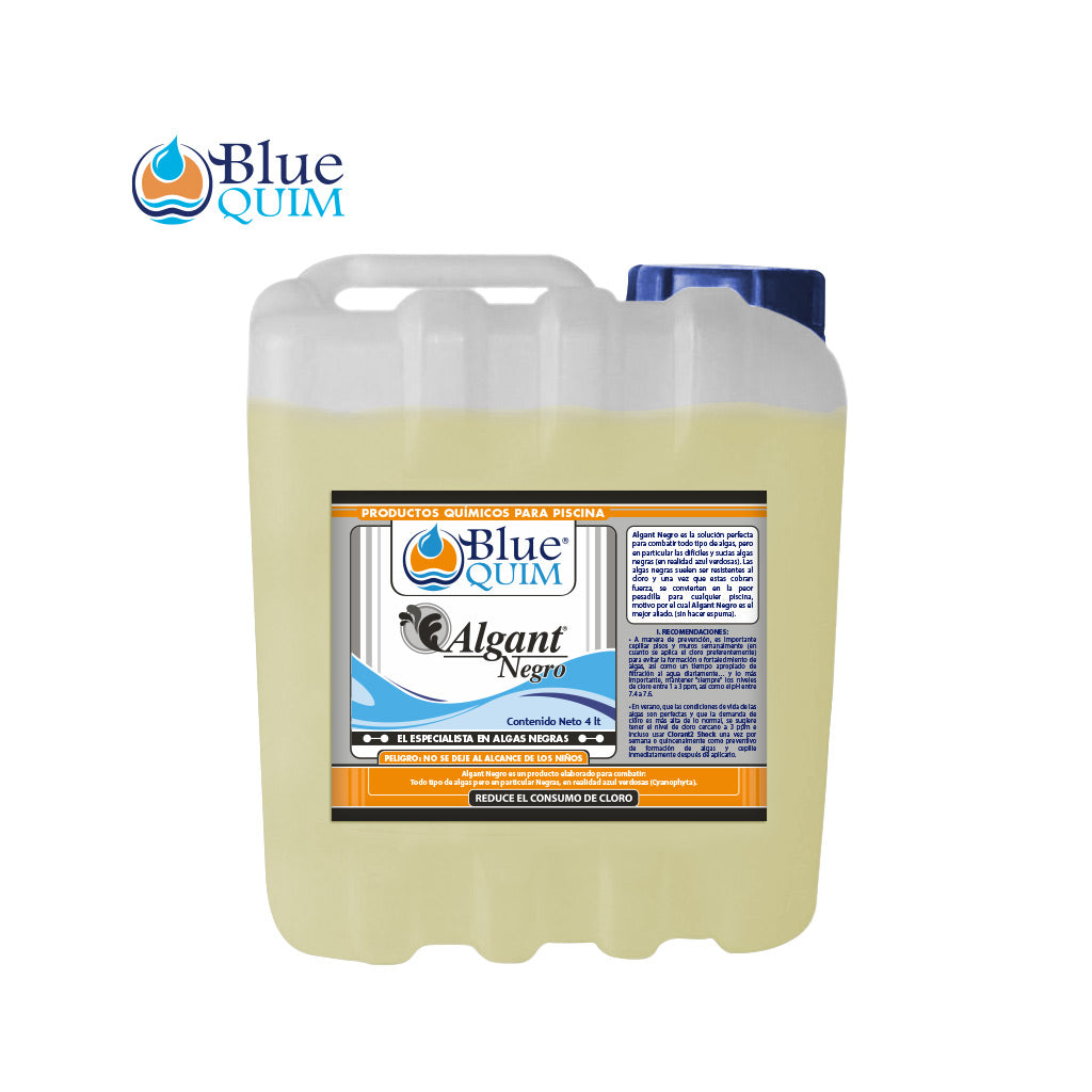 Alguicida y clarificador "Algant Negro", 50 lt, para alberca, marca Blue Quim. Modelo: Algant-N50