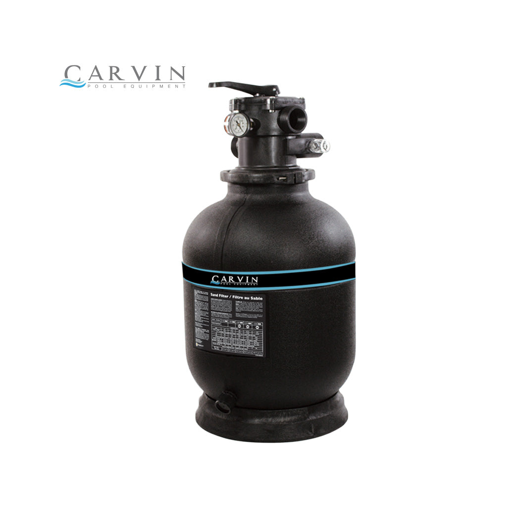 Filtro Laser 25", valvula 7 pasos, para alberca, marca Carvin. Modelo: L250C-7