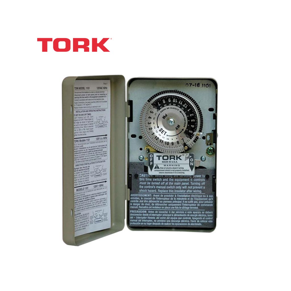 Reloj Tork sencillo 220V, 40 amps, para alberca. Modelo: S220-TORK