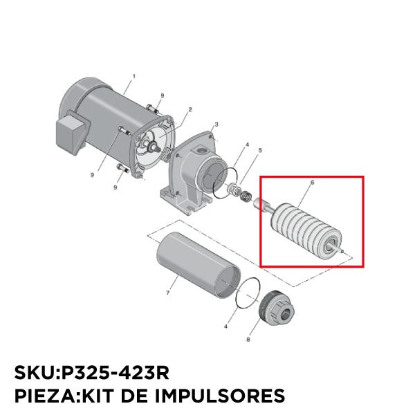 KIT DE IMPULSORES HP7D 12ETAPAS Marca STA-RITE. Modelo: P325-423R