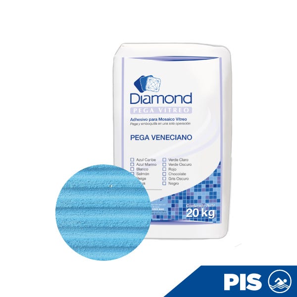 PEGAMENTO AZUL CARIBE PARA MOSAICO BULTO DE 20 KG Marca DIAMOND. Modelo: 780001