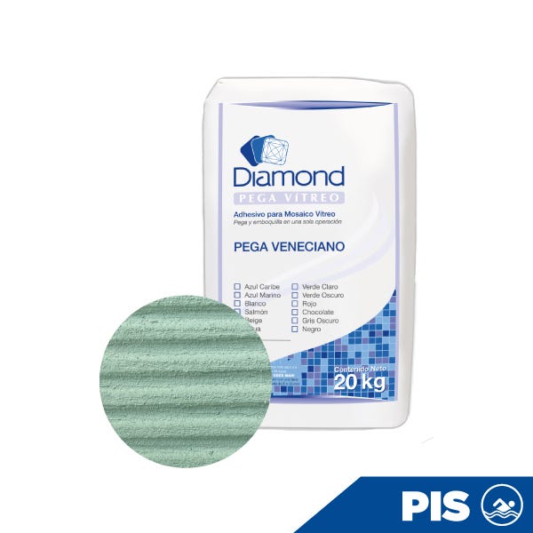 PEGA MOSAICO VITREO DIAMOND VERDE CLARO, BULTO 20 K Marca DIAMOND. Modelo: 780006