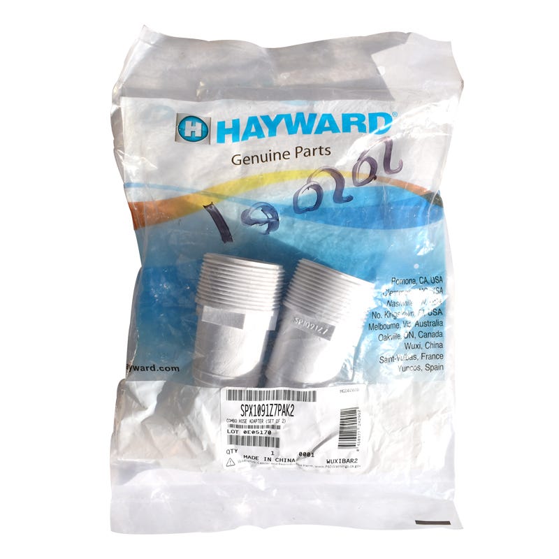 CONECTOR PVC PARA MANGUERA 1 1/2" (2 PZAS) Marca HAYWARD. Modelo: 202001