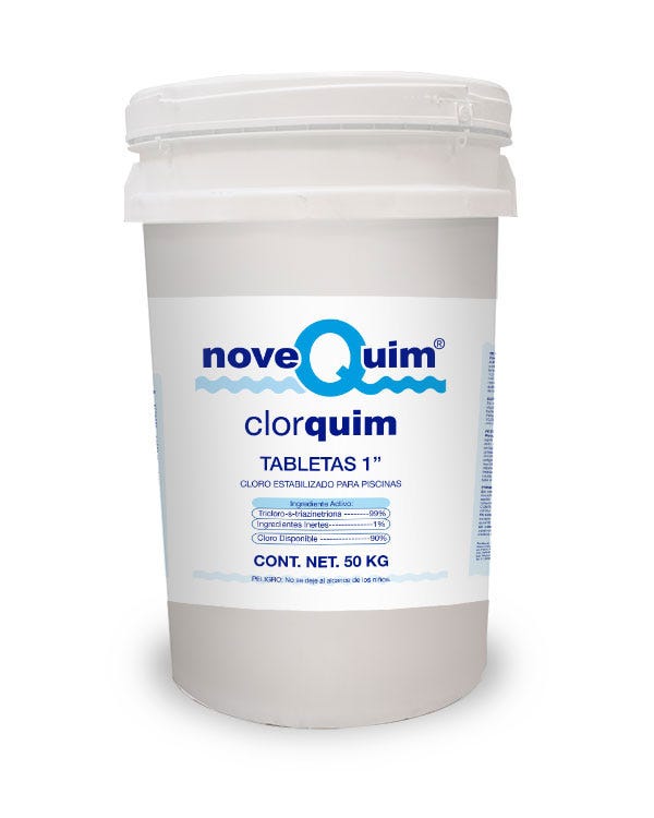 TRICLORO NOVEQUIM TAB. 1" 90% ENV. 50 KG Marca NOVEQUIM. Modelo: 401073