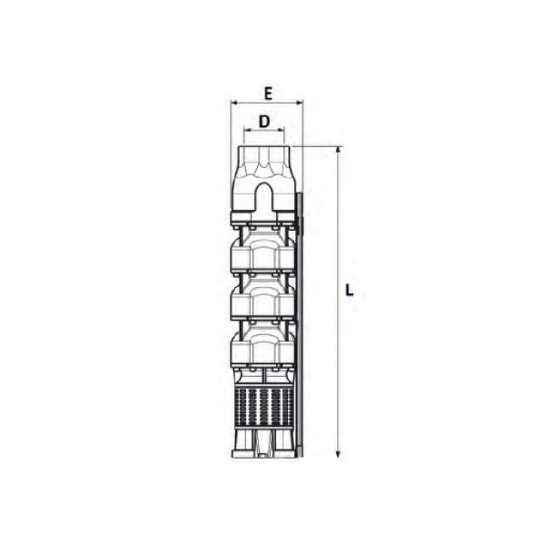 BOMBA PP6" FO.FO 15HP 60 GPM 10 ETAPAS 3" DESC PARA MOTOR 6" Marca SAER. Modelo: 6S151K-10