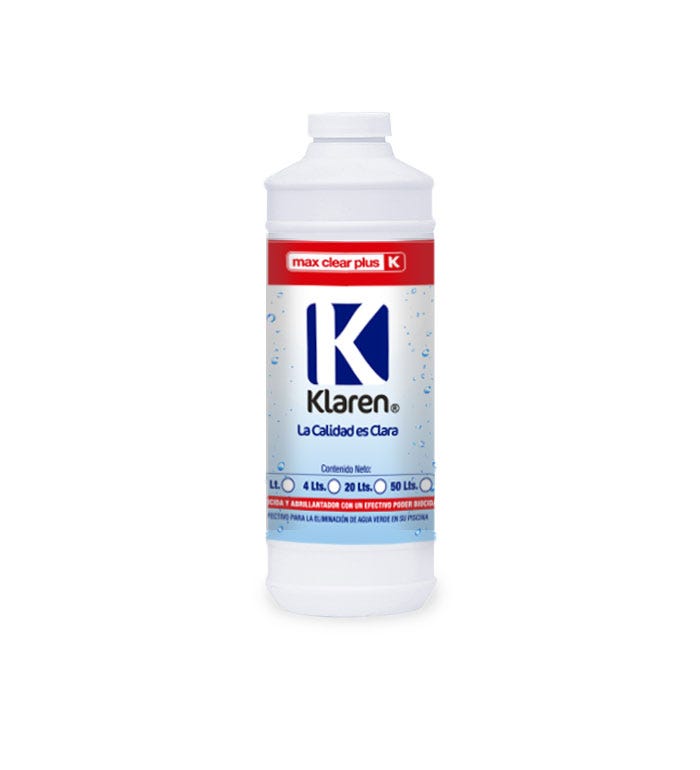MAX CLEAR PLUS, ENVASE DE 1 LT Marca KLAREN. Modelo: 404053-P