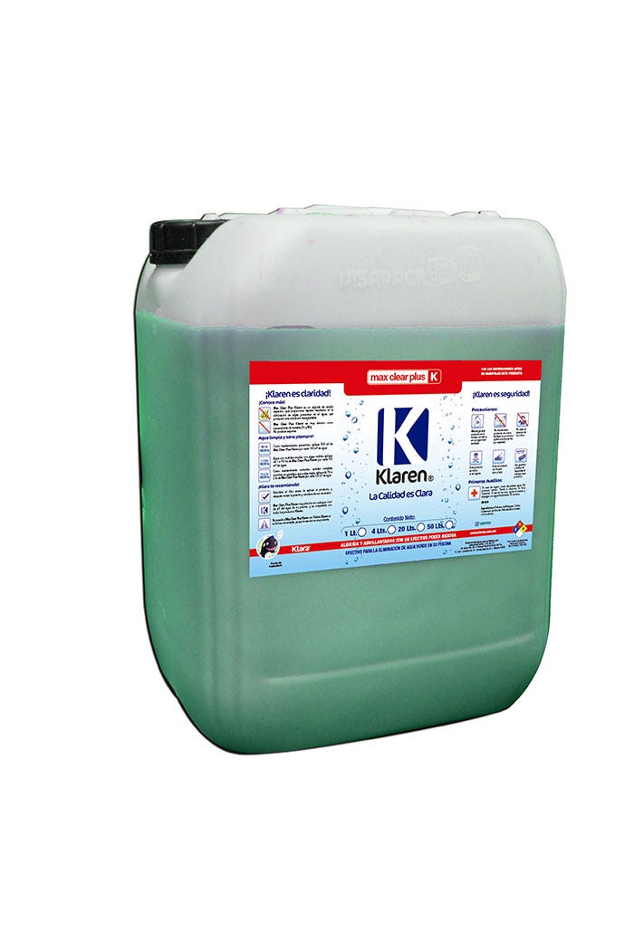 MAX CLEAR PLUS, ENVASE DE 20 LTS Marca KLAREN. Modelo: 404056-P