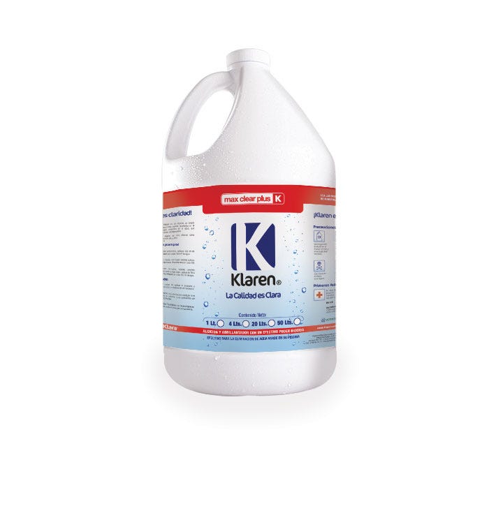 MAX CLEAR PLUS, ENVASE DE 4 LTS Marca KLAREN. Modelo: 404059-P