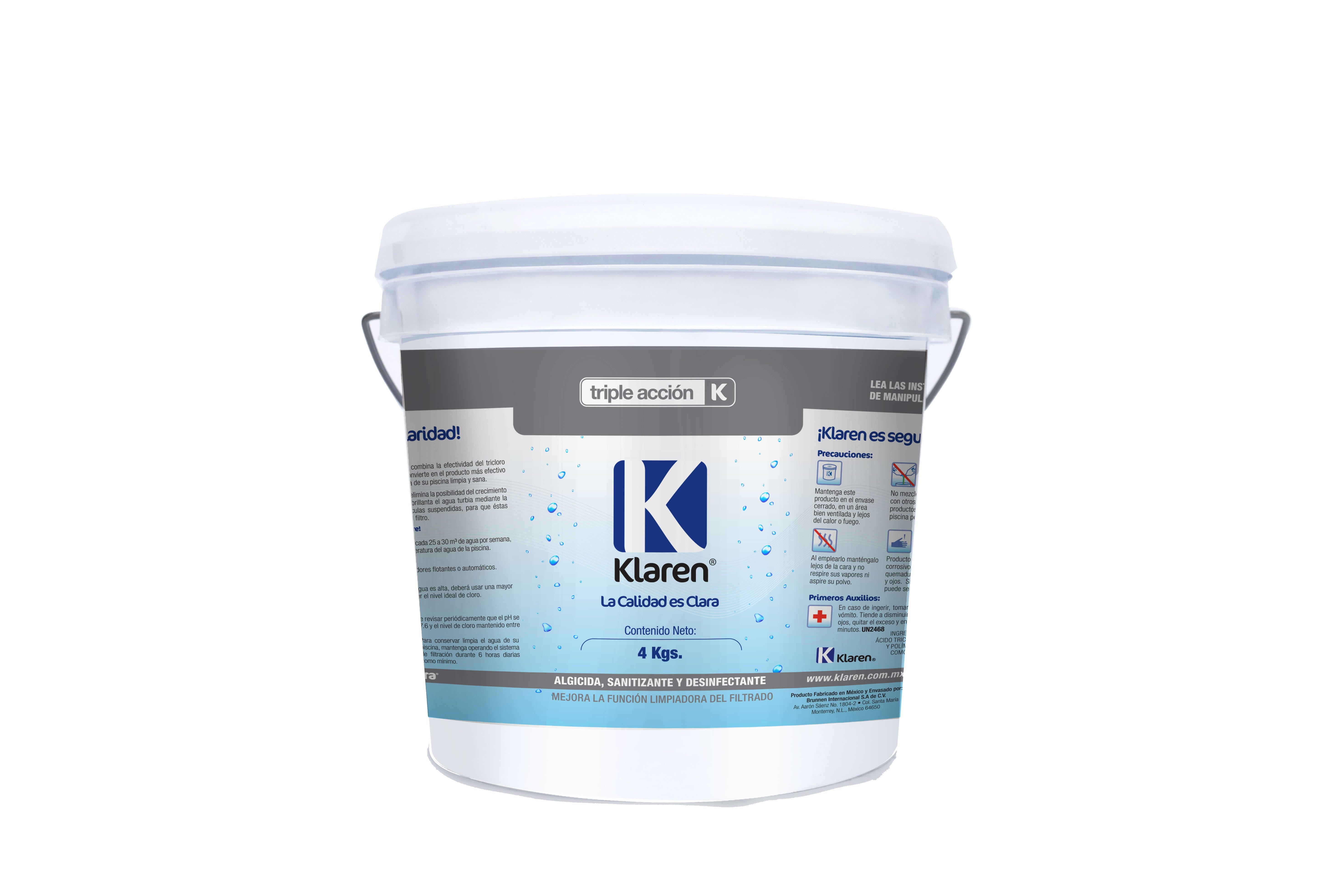 TABLETA TRIPLE ACCION, ENVASE DE 4 KG Marca KLAREN. Modelo: 403092
