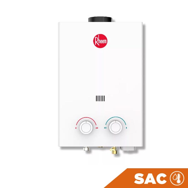 CALENTADOR DE AGUA INSTANTÁNEO A GAS 6 L/MIN GAS LP Marca RHEEM. Modelo: RHE-CHN06P
