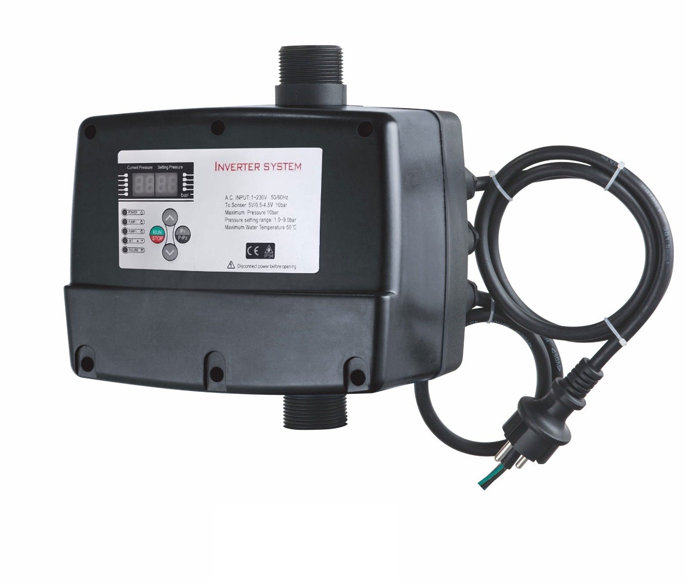 CONTROL PRESION CONSTANTE 1.5KW 12A INPUT 1F/220V OUTPUT 1F/220V 10BAR 1.25"NPT Marca AQUEX. Modelo: AD-02M