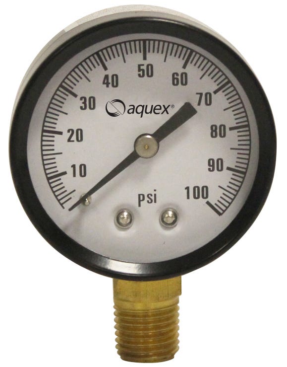 MANÓMETRO AQUEX 0-100PSI CONEXIÓN 1/4"M INTERIOR SECO Marca AQUEX. Modelo: PG100