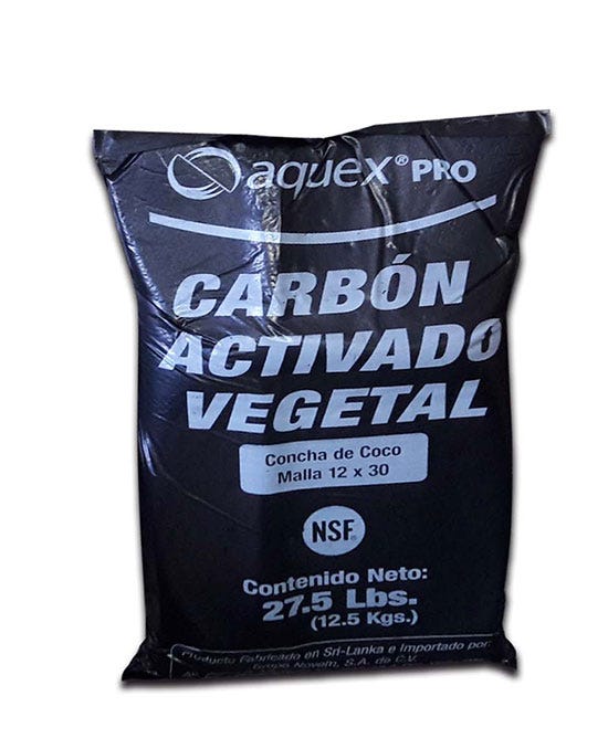 CARBON ACTIVADO VEGETAL 12X30 (1PIE³) Marca AQUEX. Modelo: 601151