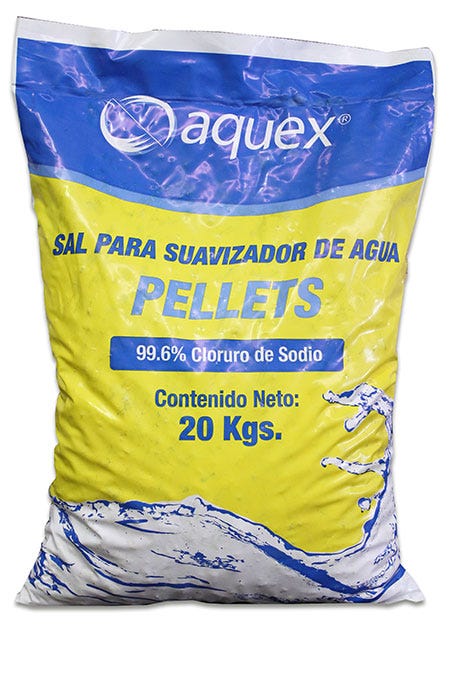 SAL EN PELLETS AQUEX®, 20 KG Marca AQUEX. Modelo: 601162