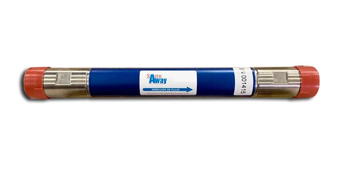 ACONDICIONADOR CATALITICO DE AGUA CON CONEXIONES ROSCADAS NPT DE 3/4 '' Marca SARRO AWAY. Modelo: FD20MX